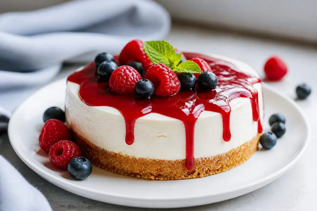 Cheesecake sans cuisson au mascarpone frais et crémeux